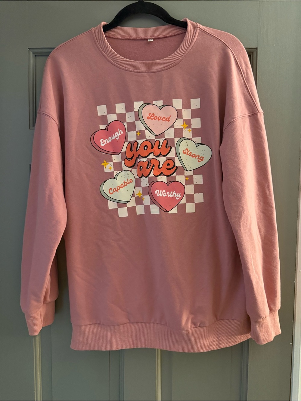 You Are Graphic Crewneck Sweatshirt - Pink